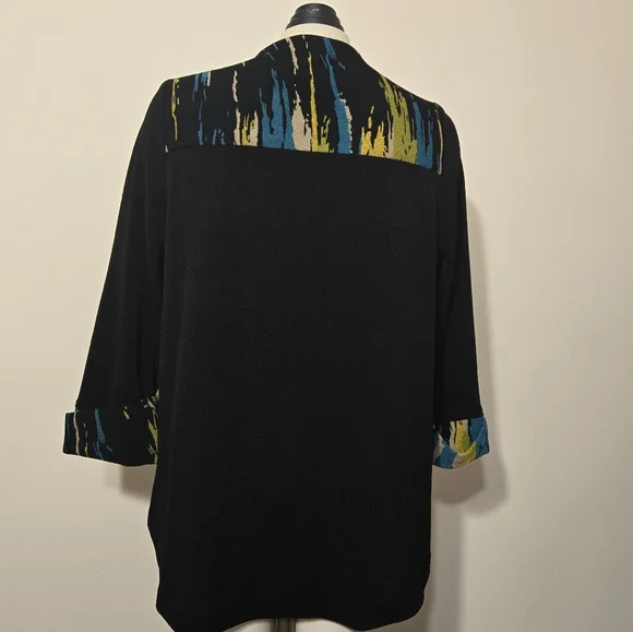 Artsy asymmetrical black blazer cardigan - Picture 3 of 4